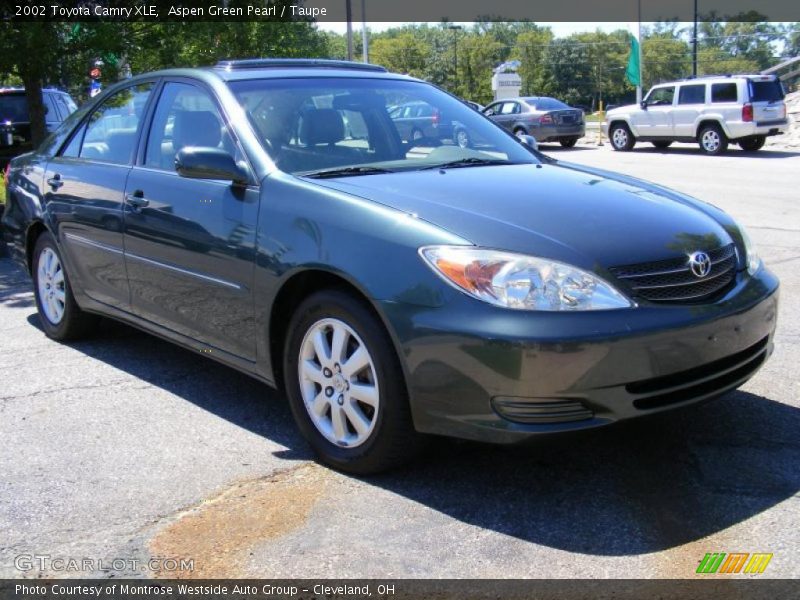 Aspen Green Pearl / Taupe 2002 Toyota Camry XLE