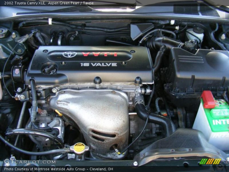 Aspen Green Pearl / Taupe 2002 Toyota Camry XLE