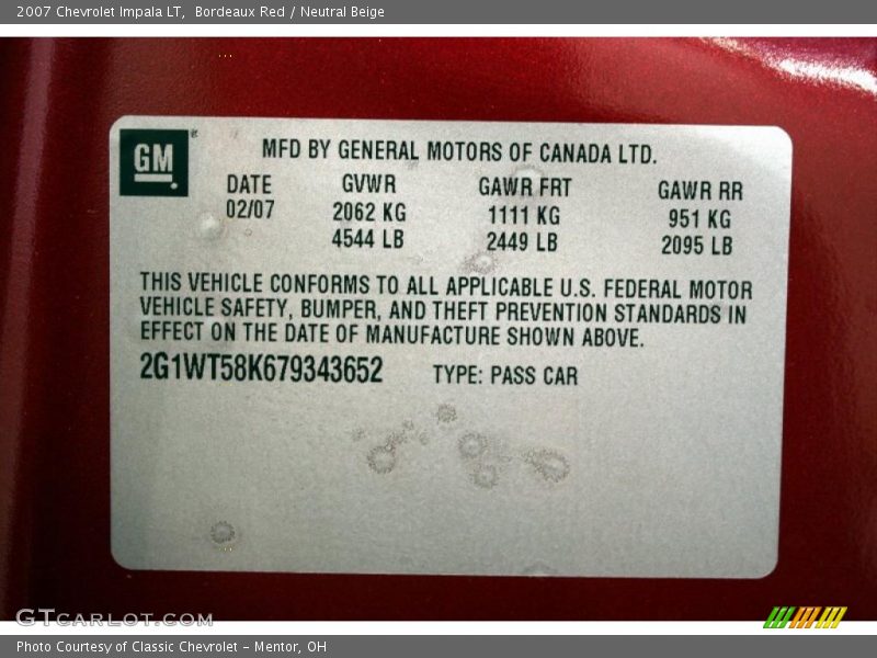 Bordeaux Red / Neutral Beige 2007 Chevrolet Impala LT