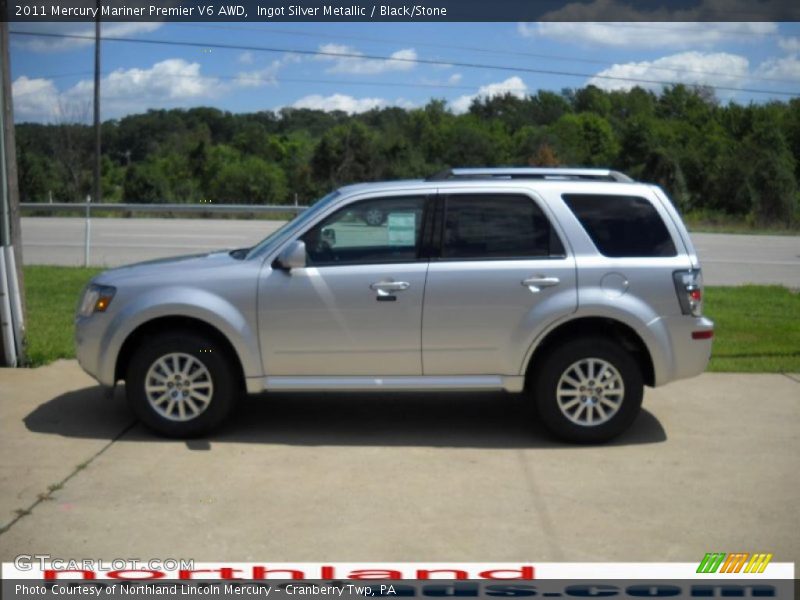 Ingot Silver Metallic / Black/Stone 2011 Mercury Mariner Premier V6 AWD
