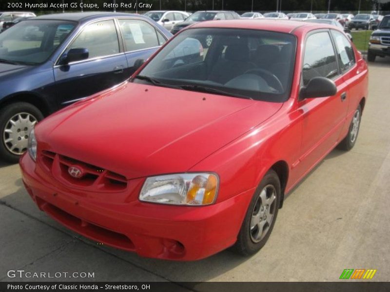 Retro Red / Gray 2002 Hyundai Accent GS Coupe