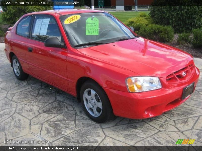 Retro Red / Gray 2002 Hyundai Accent GS Coupe