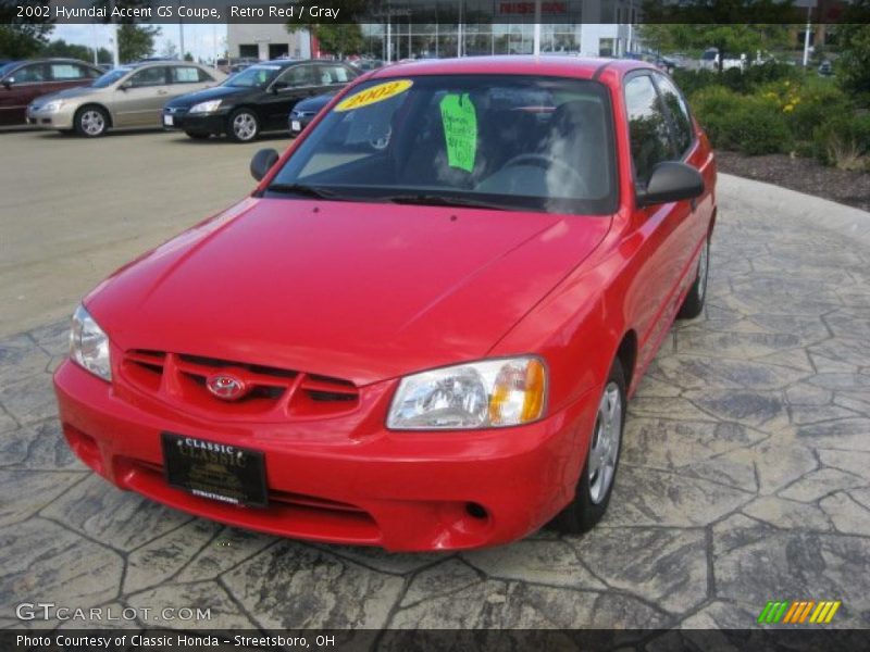 Retro Red / Gray 2002 Hyundai Accent GS Coupe