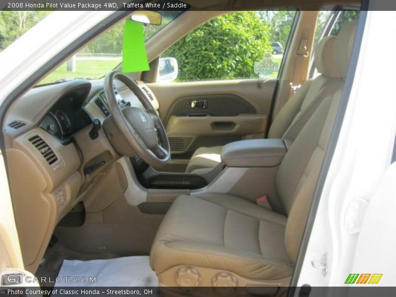 Taffeta White / Saddle 2008 Honda Pilot Value Package 4WD