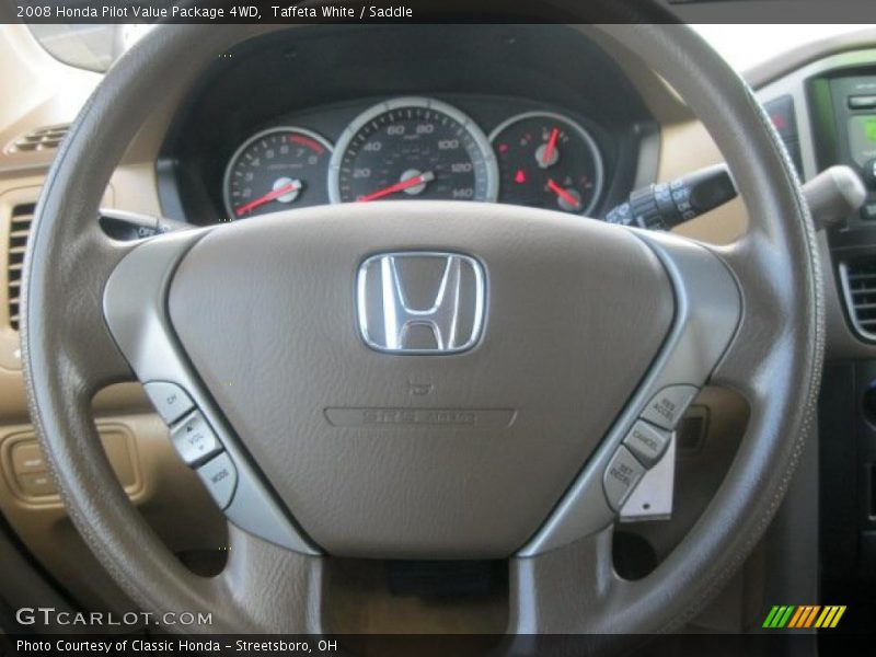 Taffeta White / Saddle 2008 Honda Pilot Value Package 4WD