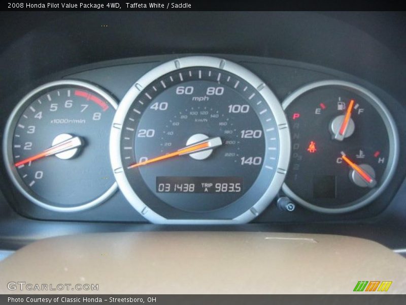 Taffeta White / Saddle 2008 Honda Pilot Value Package 4WD
