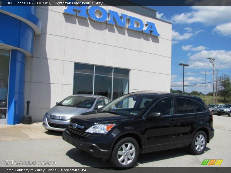 Nighthawk Black Pearl / Gray 2008 Honda CR-V EX 4WD