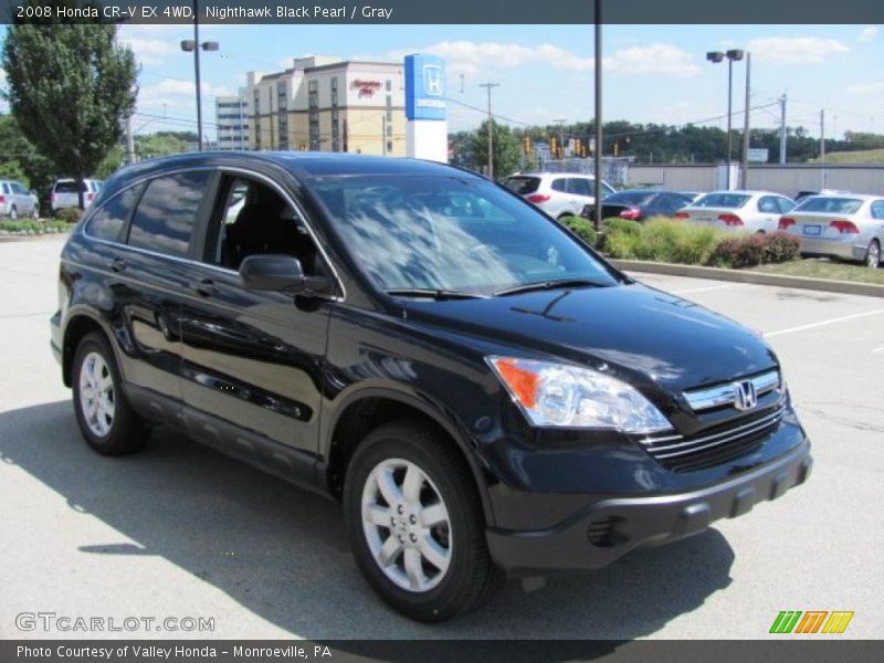 Nighthawk Black Pearl / Gray 2008 Honda CR-V EX 4WD