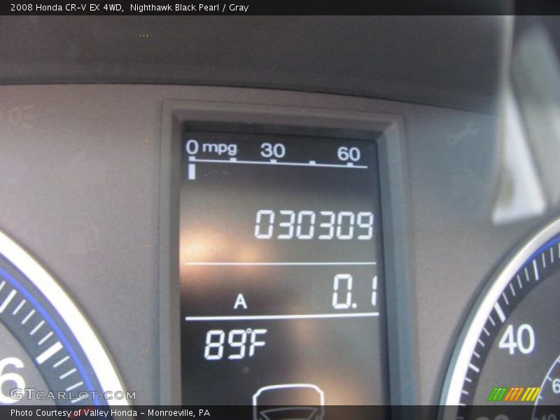 Nighthawk Black Pearl / Gray 2008 Honda CR-V EX 4WD