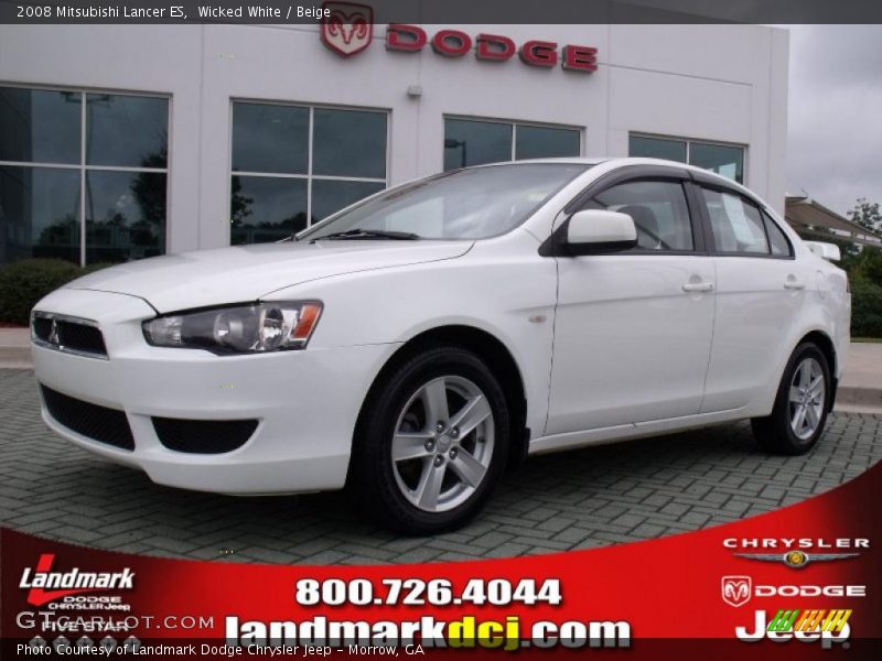 Wicked White / Beige 2008 Mitsubishi Lancer ES