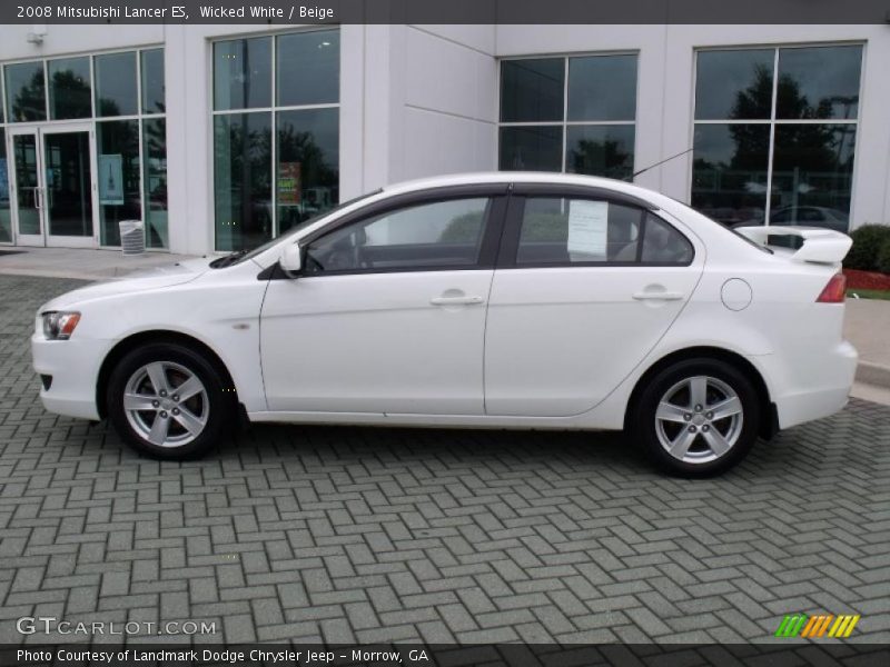 Wicked White / Beige 2008 Mitsubishi Lancer ES