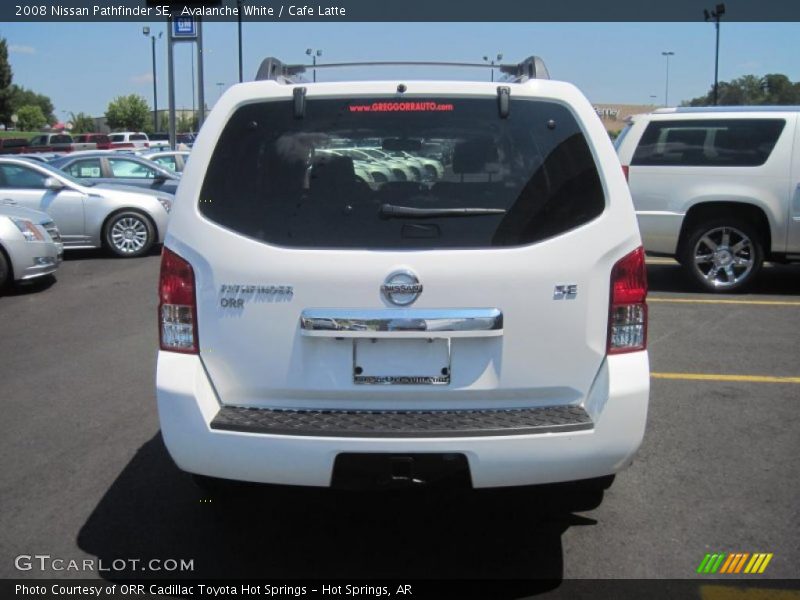 Avalanche White / Cafe Latte 2008 Nissan Pathfinder SE