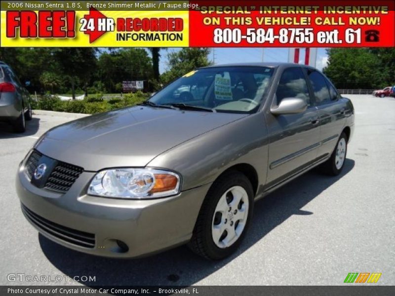 Bronze Shimmer Metallic / Taupe Beige 2006 Nissan Sentra 1.8 S