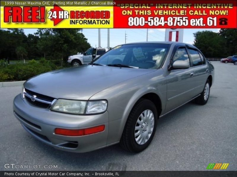Sterling Mist Metallic / Charcoal Black 1999 Nissan Maxima GXE