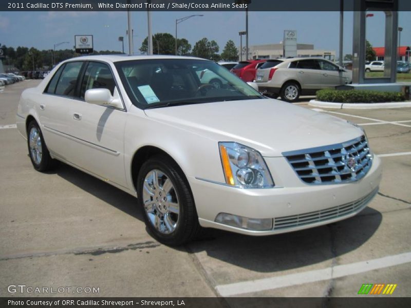 White Diamond Tricoat / Shale/Cocoa Aniline Seats 2011 Cadillac DTS Premium