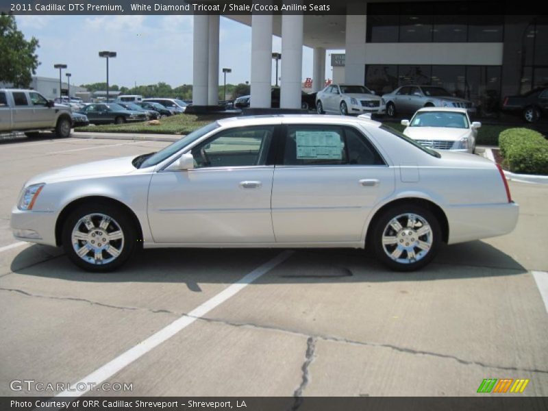 White Diamond Tricoat / Shale/Cocoa Aniline Seats 2011 Cadillac DTS Premium