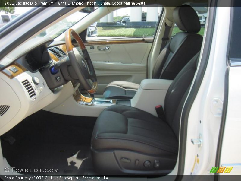 White Diamond Tricoat / Shale/Cocoa Aniline Seats 2011 Cadillac DTS Premium