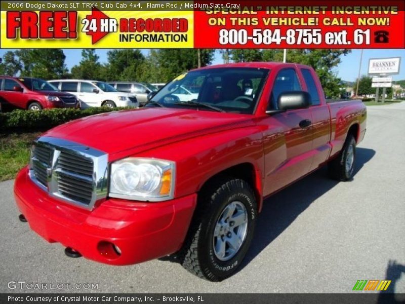 Flame Red / Medium Slate Gray 2006 Dodge Dakota SLT TRX4 Club Cab 4x4