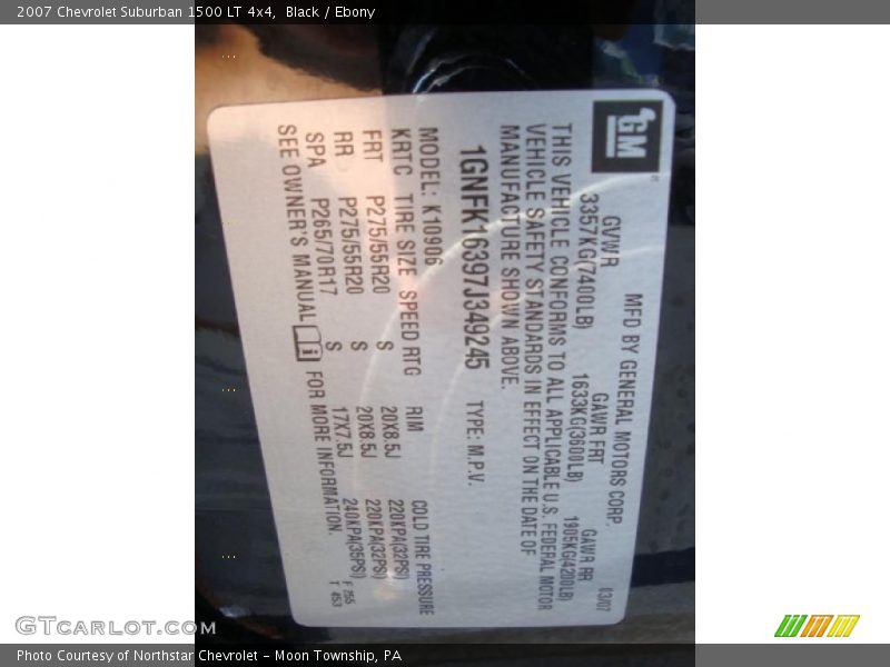 Black / Ebony 2007 Chevrolet Suburban 1500 LT 4x4