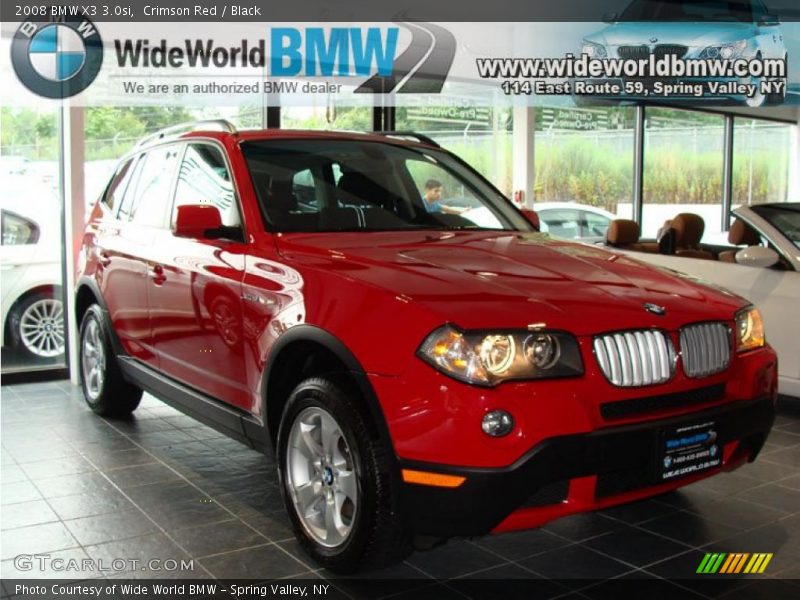 Crimson Red / Black 2008 BMW X3 3.0si