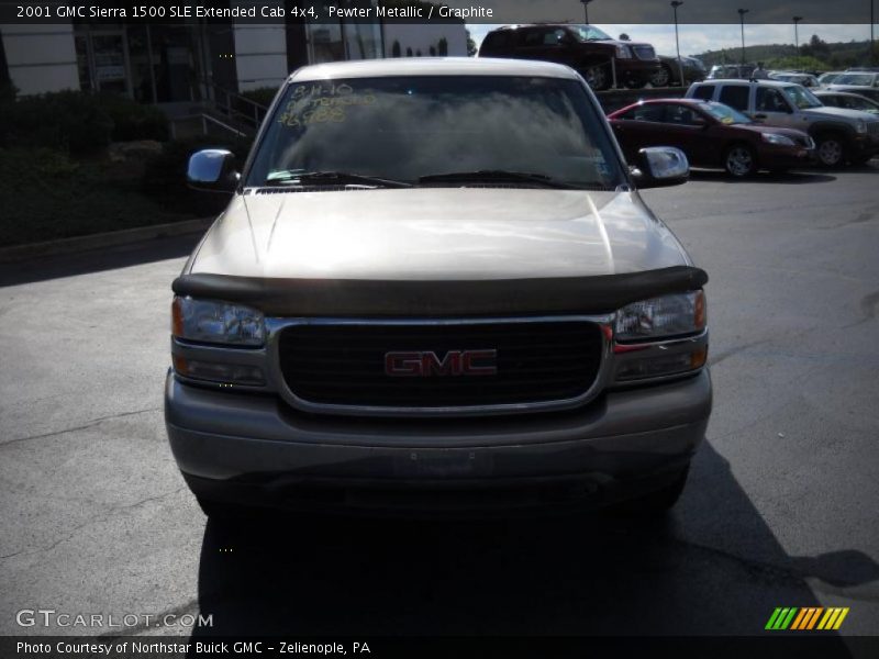 Pewter Metallic / Graphite 2001 GMC Sierra 1500 SLE Extended Cab 4x4
