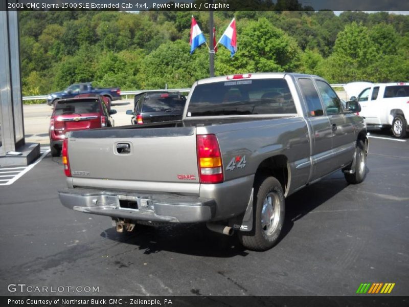 Pewter Metallic / Graphite 2001 GMC Sierra 1500 SLE Extended Cab 4x4