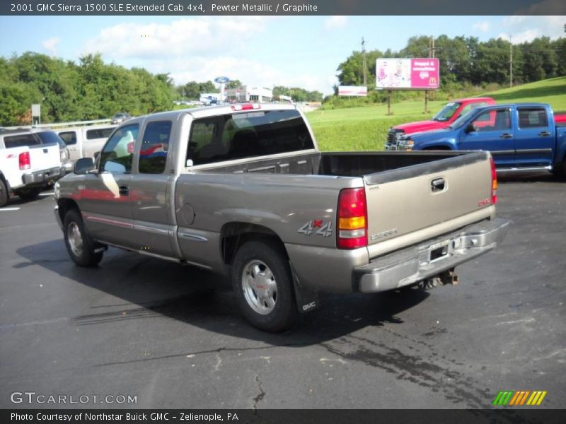 Pewter Metallic / Graphite 2001 GMC Sierra 1500 SLE Extended Cab 4x4
