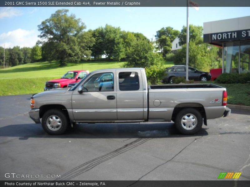 Pewter Metallic / Graphite 2001 GMC Sierra 1500 SLE Extended Cab 4x4