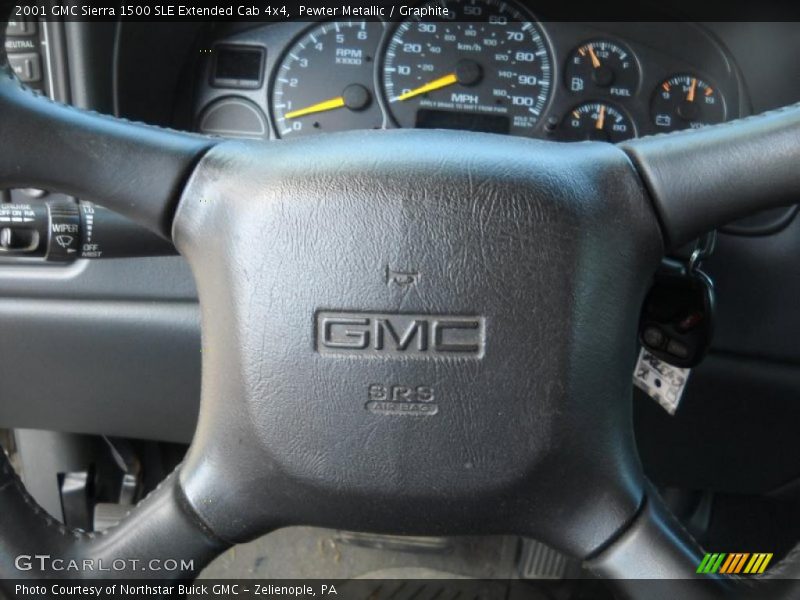 Pewter Metallic / Graphite 2001 GMC Sierra 1500 SLE Extended Cab 4x4