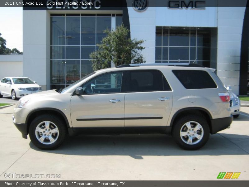 Gold Mist Metallic / Ebony 2011 GMC Acadia SL