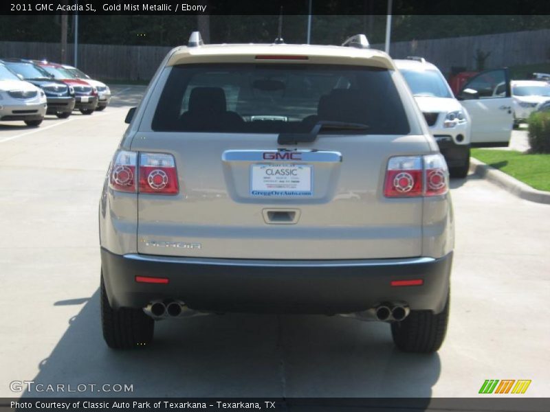Gold Mist Metallic / Ebony 2011 GMC Acadia SL