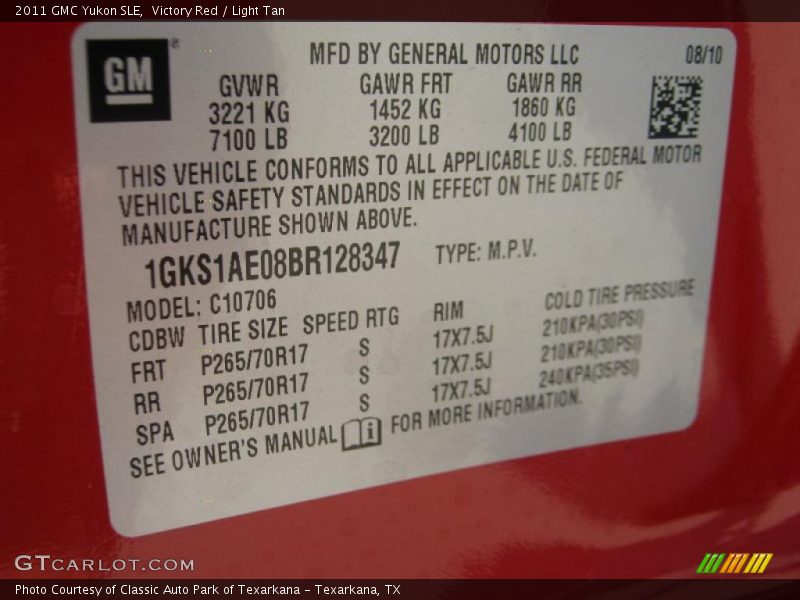 Victory Red / Light Tan 2011 GMC Yukon SLE