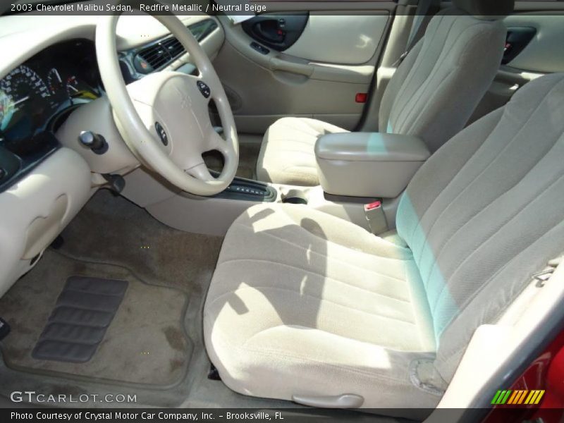 Redfire Metallic / Neutral Beige 2003 Chevrolet Malibu Sedan