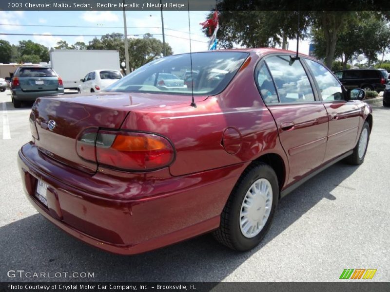 Redfire Metallic / Neutral Beige 2003 Chevrolet Malibu Sedan