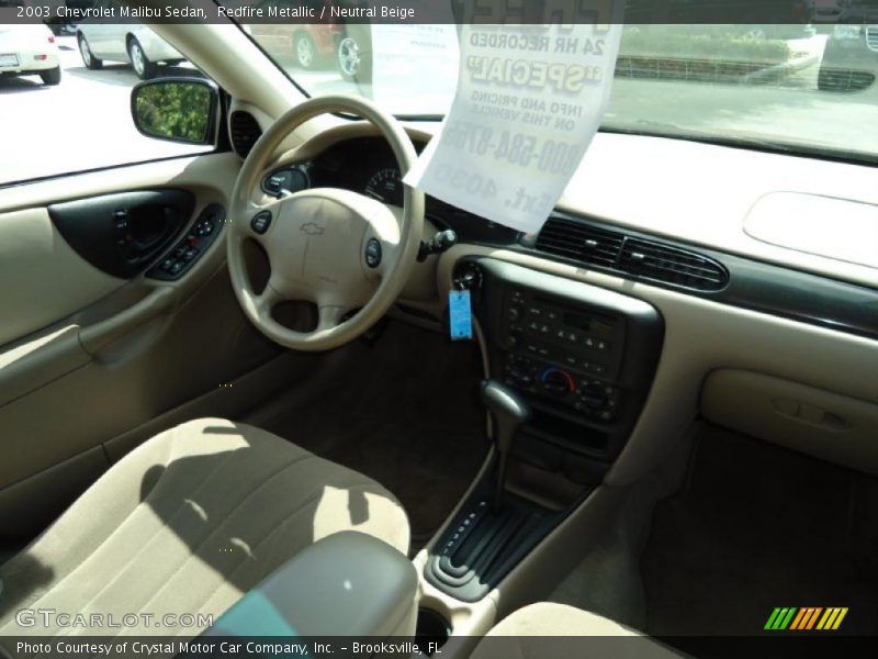 Redfire Metallic / Neutral Beige 2003 Chevrolet Malibu Sedan