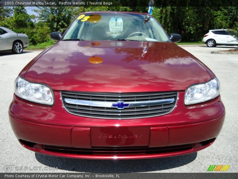 Redfire Metallic / Neutral Beige 2003 Chevrolet Malibu Sedan