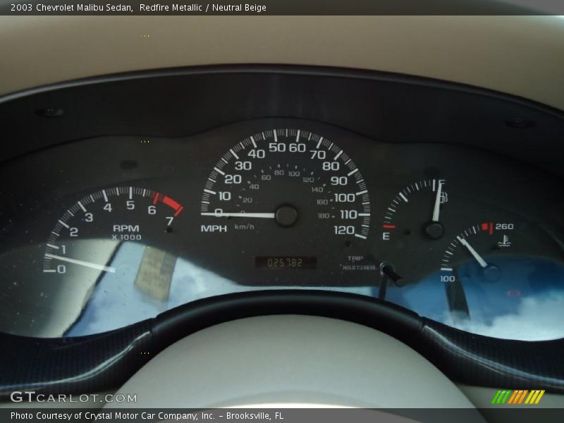 Redfire Metallic / Neutral Beige 2003 Chevrolet Malibu Sedan