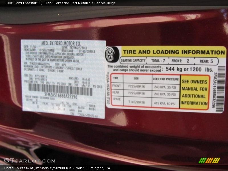 Dark Toreador Red Metallic / Pebble Beige 2006 Ford Freestar SE
