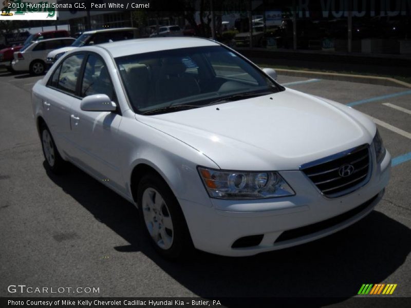 Pearl White / Camel 2010 Hyundai Sonata GLS