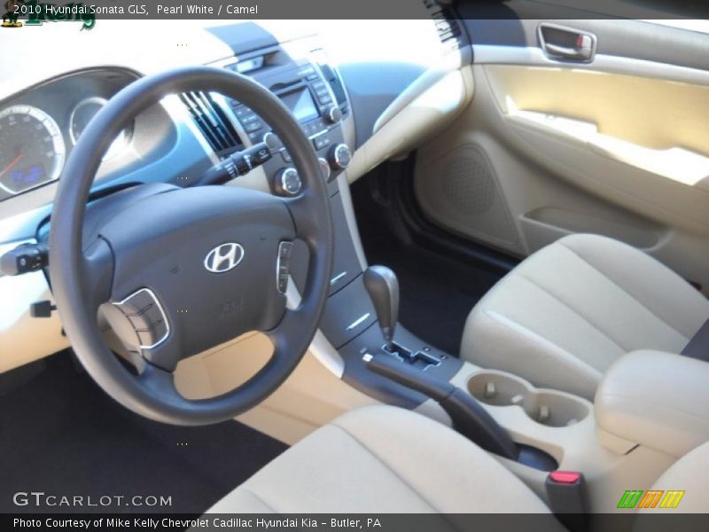 Pearl White / Camel 2010 Hyundai Sonata GLS