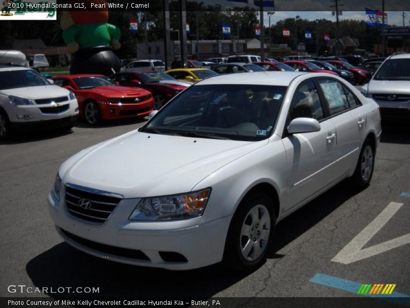 Pearl White / Camel 2010 Hyundai Sonata GLS