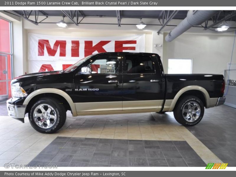 Brilliant Black Crystal Pearl / Dark Slate Gray 2011 Dodge Ram 1500 Laramie Crew Cab