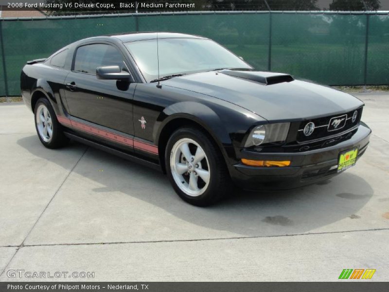 Black / Medium Parchment 2008 Ford Mustang V6 Deluxe Coupe