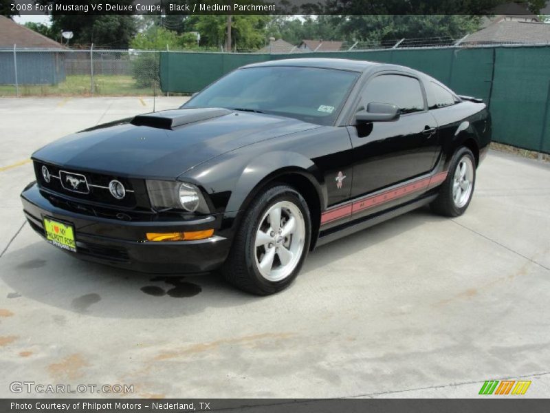 Black / Medium Parchment 2008 Ford Mustang V6 Deluxe Coupe