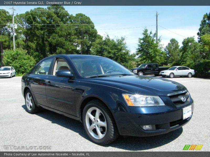 Deepwater Blue / Gray 2007 Hyundai Sonata GLS