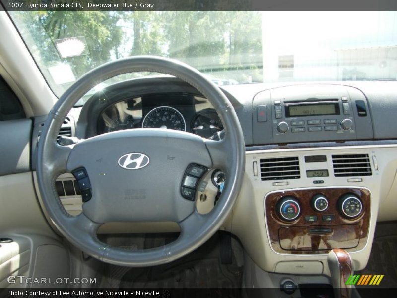 Deepwater Blue / Gray 2007 Hyundai Sonata GLS