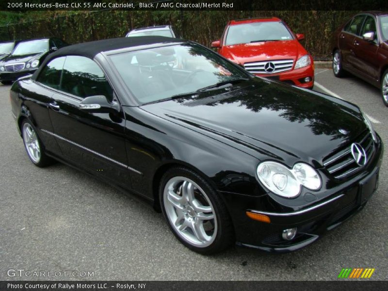 Black / AMG Charcoal/Merlot Red 2006 Mercedes-Benz CLK 55 AMG Cabriolet