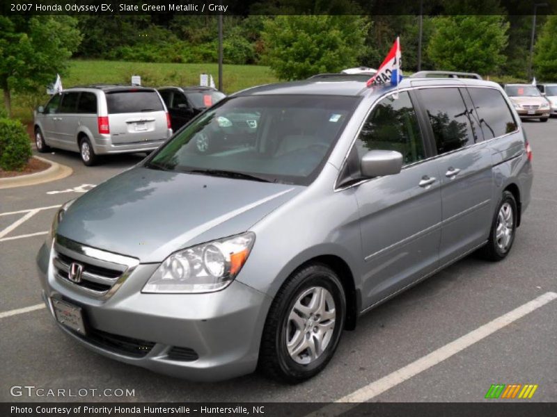 Slate Green Metallic / Gray 2007 Honda Odyssey EX