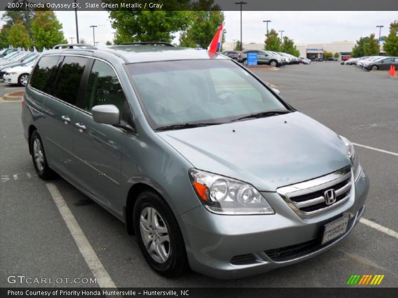 Slate Green Metallic / Gray 2007 Honda Odyssey EX