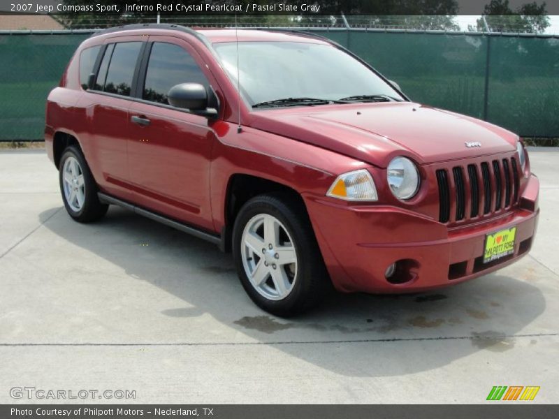 Inferno Red Crystal Pearlcoat / Pastel Slate Gray 2007 Jeep Compass Sport